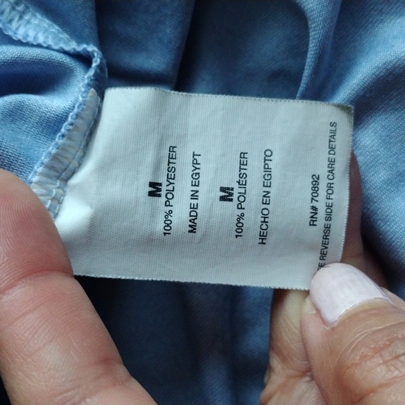 Layer8 T‎ Shirt Women Medium Blue Ombre Short Cap Sleeves V Neck Stretch Sporty - Picture 9 of 10